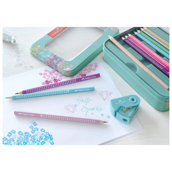 Boje drvene  20boja Sparkle+šiljilo Sleeve mini metalna kutija Faber-Castell 201641 - Slika 4