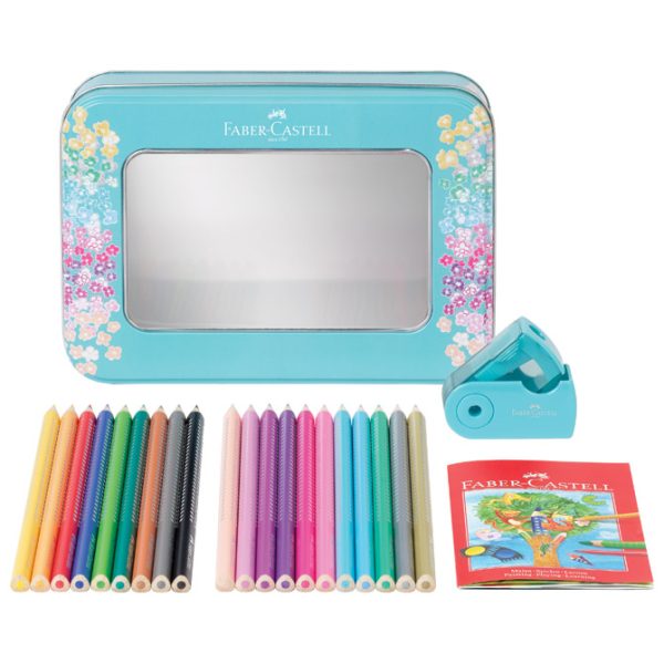 Boje drvene  20boja Sparkle+šiljilo Sleeve mini metalna kutija Faber-Castell 201641 - Slika 5