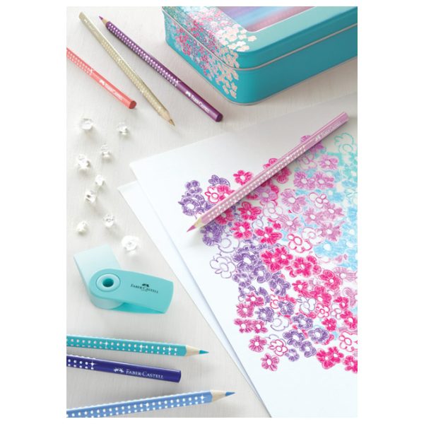 Boje drvene  20boja Sparkle+šiljilo Sleeve mini metalna kutija Faber-Castell 201641 - Slika 7