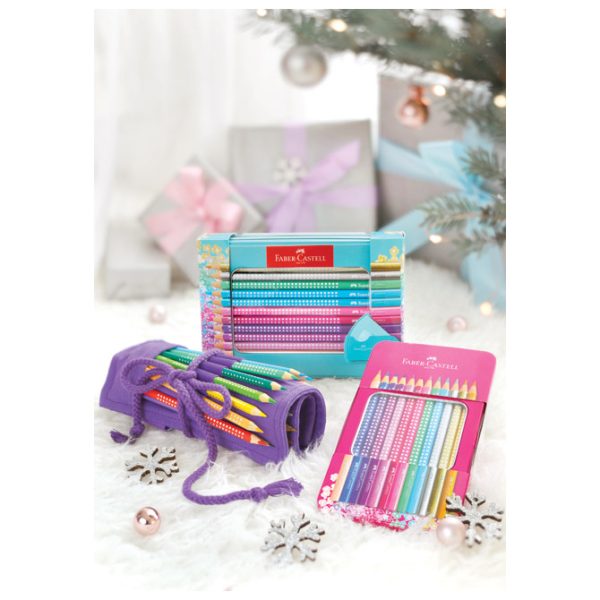Boje drvene  20boja Sparkle+šiljilo Sleeve mini metalna kutija Faber-Castell 201641 - Slika 9