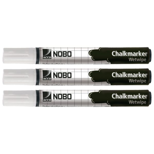 Marker-kreda za staklo 4 mm pk3 Nobo 34438398 bijeli