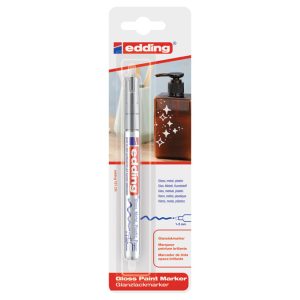Marker permanentni sjajni lakirajući 1-2 mm Edding 751/1 srebrni blister