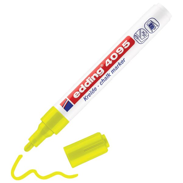 Marker-kreda za staklo 2-3 mm Edding 4095/1 neon žuti blister - Slika 3