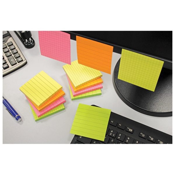 Blok samoljepljiv  75x75 mm crte 80L Global Notes 5654-33-L neon-zeleni - Slika 2