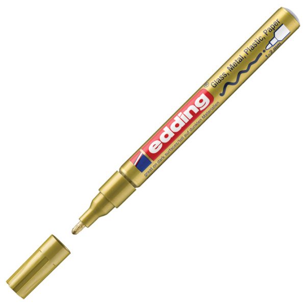 Marker permanentni sjajni lakirajući 1-2 mm Edding 751 zlatni