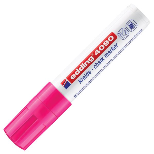 Marker-kreda za staklo 4-15 mm Edding 4090 neon rozi - Slika 2