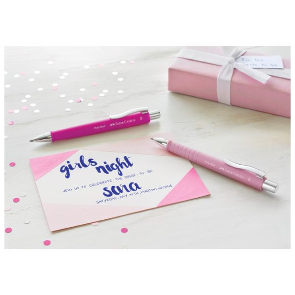 Olovka kemijska gumirana Poly Ball XB Faber-Castell 241127 pastelno roza - NL - Slika 3
