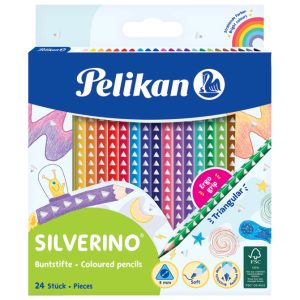 Boje drvene  24boje Silverino Pelikan 700665 blister