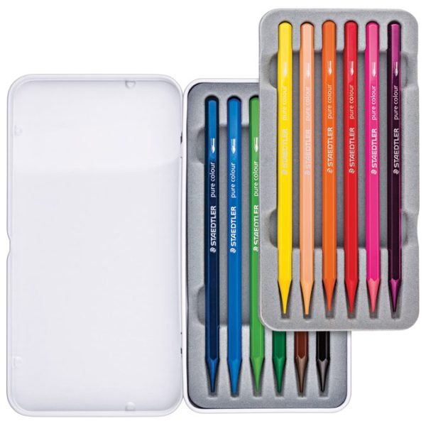 Boja vodena u olovci 12boja metalna kutija Full watercolor Design Journey Staedtler 14610G M12!! - Slika 2