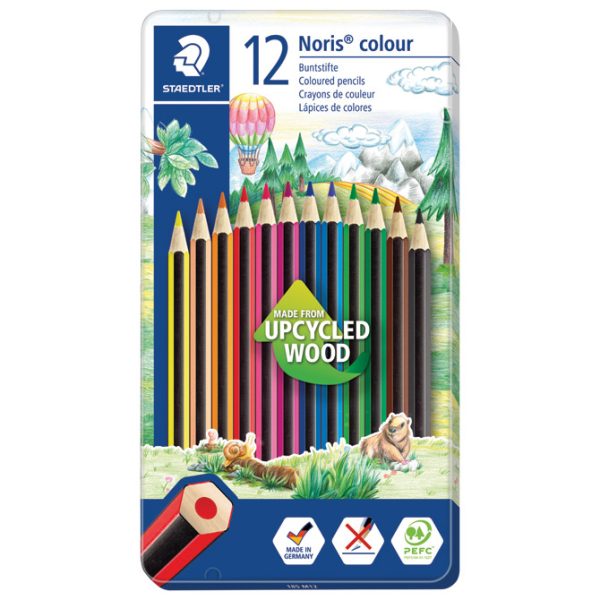 Boje drvene  12boja metalna kutija Noris colour Staedtler 185 M12!!