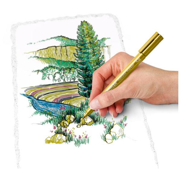 Marker nepermanentni 1-2 mm pk6 Metallic i pigment liner Design Journey Staedtler 8323-SWP6P blister - Slika 3