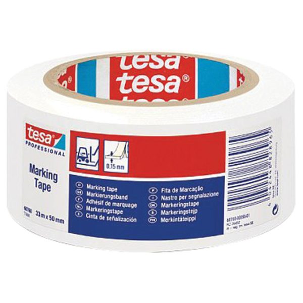 Traka za označavanje ljepljiva 50 mm/33m pvc Tesa 60760-94 bijela - Slika 2