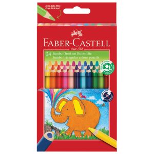 Boje drvene 24boje Jumbo trokutaste + šiljilo Faber-Castell 116524 blister