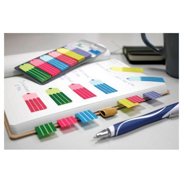 Zastavica 18x55 mm 6bojax25L oblik olovke papir Global Notes 5672-93 blister - Slika 2
