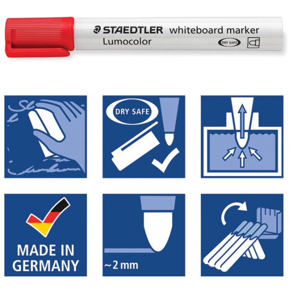 Marker za bijelu ploču 2 mm reciklirani Lumocolor Staedtler 351-20 rozi - Slika 4