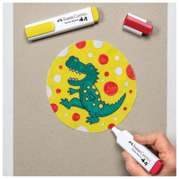 Marker za tekstil 1-5 mm pk4 neon Faber-Castell 159591 sortirano blister - Slika 3