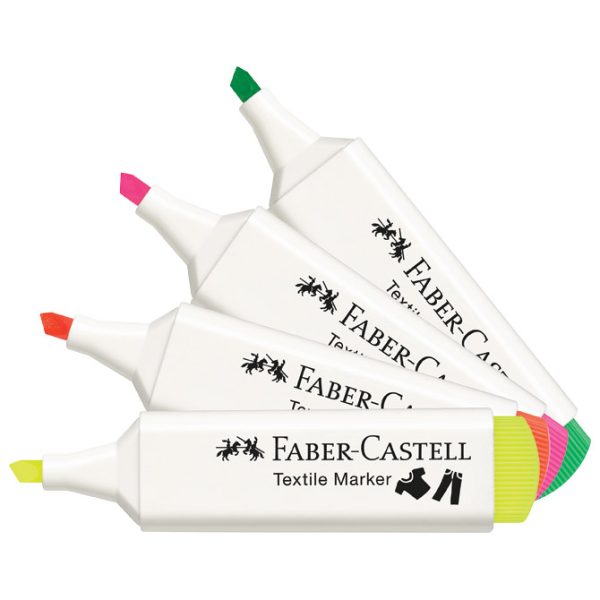 Marker za tekstil 1-5 mm pk4 neon Faber-Castell 159591 sortirano blister - Slika 13
