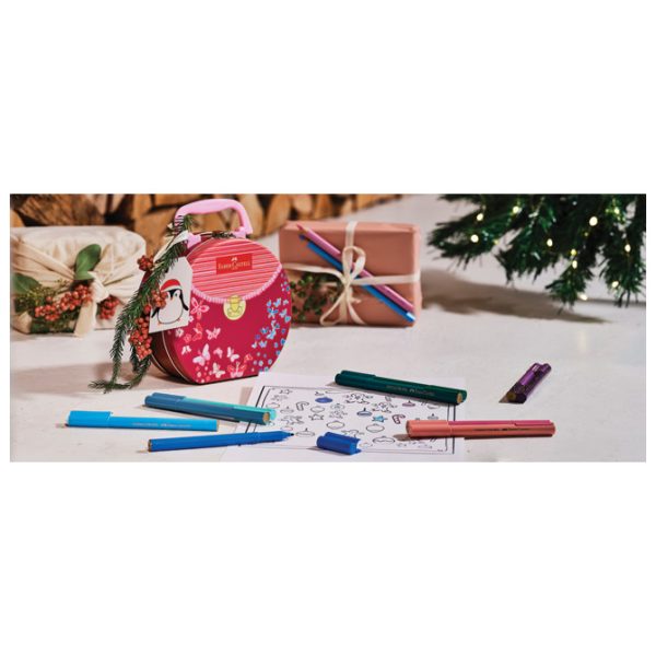 Flomaster školski  33boje u metalnoj kutiji Connector Torbica Faber-Castell 155537 - Slika 7