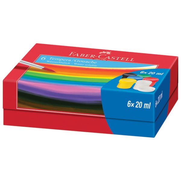 Boja tempera 20ml u čaši  6boja Faber-Castell 121040 - Slika 2