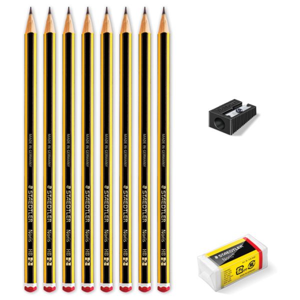 Olovka grafitna HB Noris pk8+gumica+šiljilo gratis Staedtler 120 SBK8P1 blister - Slika 2