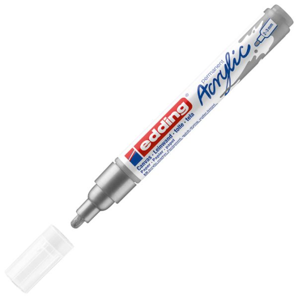 Marker akrilni 2-3 mm Edding 5100923 srebrni - Slika 3