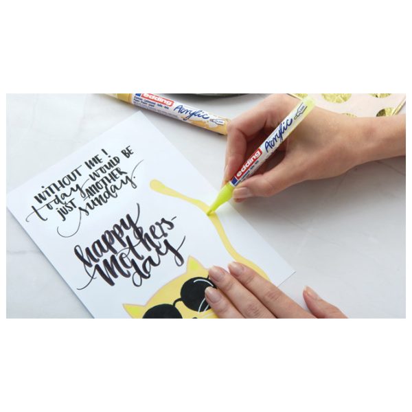 Marker akrilni 1-2 mm Edding 5300065 fluo žuti - Slika 5