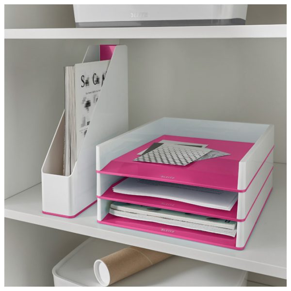 Ladica za spise Wow Leitz 53611023 bijelo-roza - Slika 3