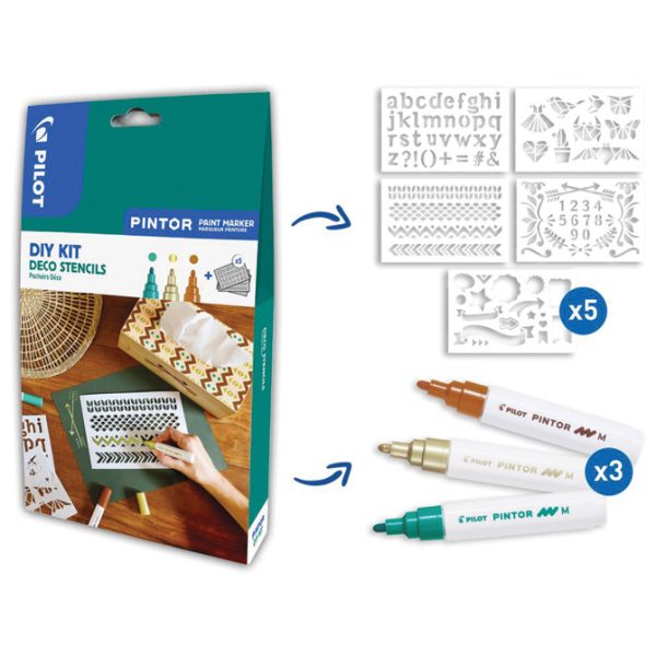 Set 3 markera i šablone DIY KIT Deco Pintor Pilot blister!! - Slika 2