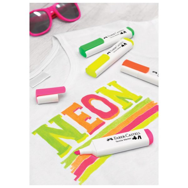 Marker za tekstil 1-5 mm Neon Faber-Castell 159529 rozi - Slika 10