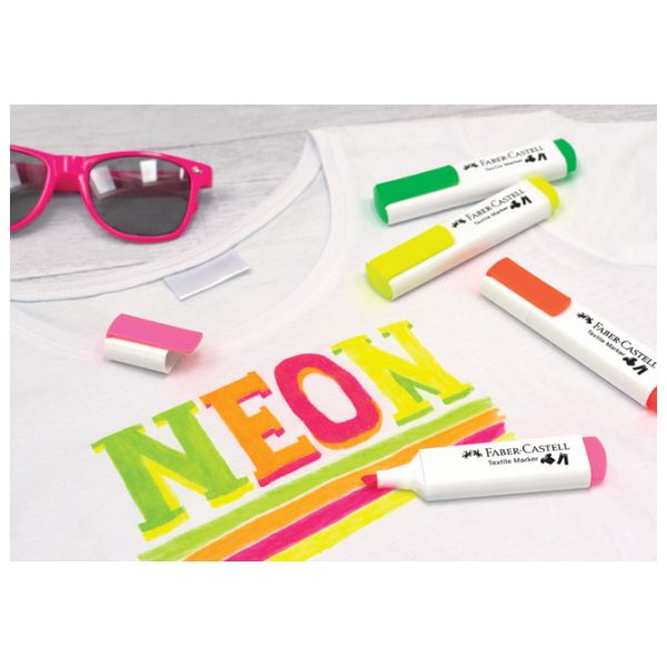 Marker za tekstil 1-5 mm Neon Faber-Castell 159529 rozi - Slika 11