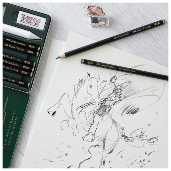 Olovka grafitna 4B Pitt graphite matt Faber-Castell 115204 - Slika 2