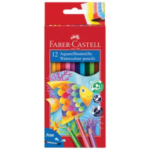 Boje drvene-vodene  12boja+kist Aquarell Faber-Castell 114413 blister