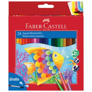 Boje drvene-vodene  24boje+kist Aquarell Faber-Castell 114425 blister