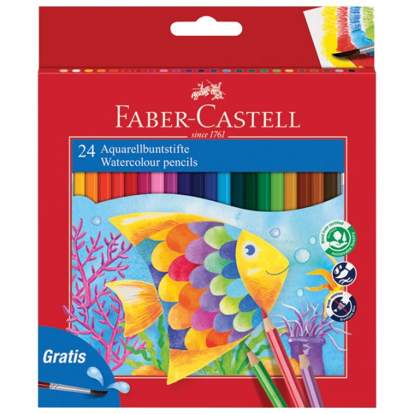 Boje drvene-vodene  24boje+kist Aquarell Faber-Castell 114425 blister