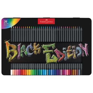 Boje drvene  36boja metalna kutija Black Edition Faber-Castell 116437