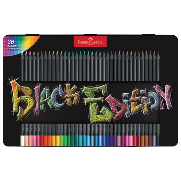 Boje drvene  36boja metalna kutija Black Edition Faber-Castell 116437