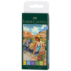 Set Pitt artist brush B 6boja Summer vibes Faber-Castell 167178 blister