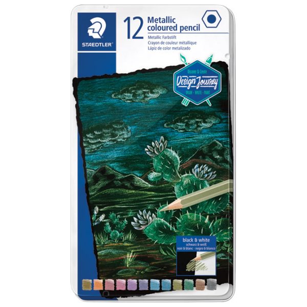 Boje drvene  12boja metalna kutija Metallic Design Journey Staedtler 146M M12 blister!! - Slika 2