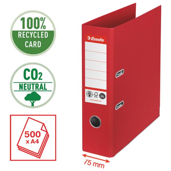 Registrator A4 široki samostojeći CO2 neutral Vivida Esselte 627568 crveni!! - Slika 3