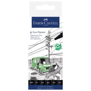 Flomaster za tehničko crtanje pk6 Ecco Pigment Faber-Castell 266006 crni blister!!