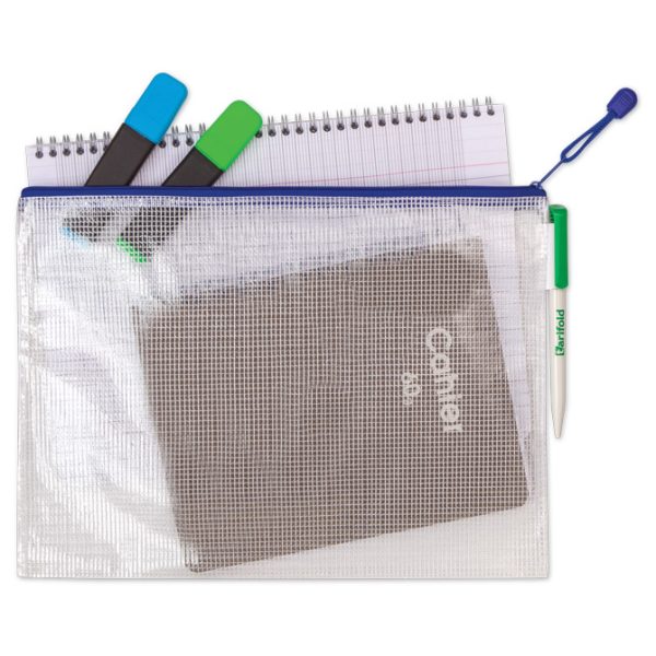 Etui pvc sa zipom A4 Tarifold(Djois) 509001 prozirno-bijeli/plavi - Slika 2