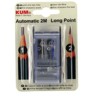 Šiljilo metalno 4rupe-za olovke i 2 mm tehničke Automatic AS2M KUM.1053122 plavo/prozirno blister