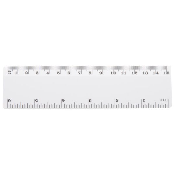 Ravnalo pvc 15 cm/6inch bijelo