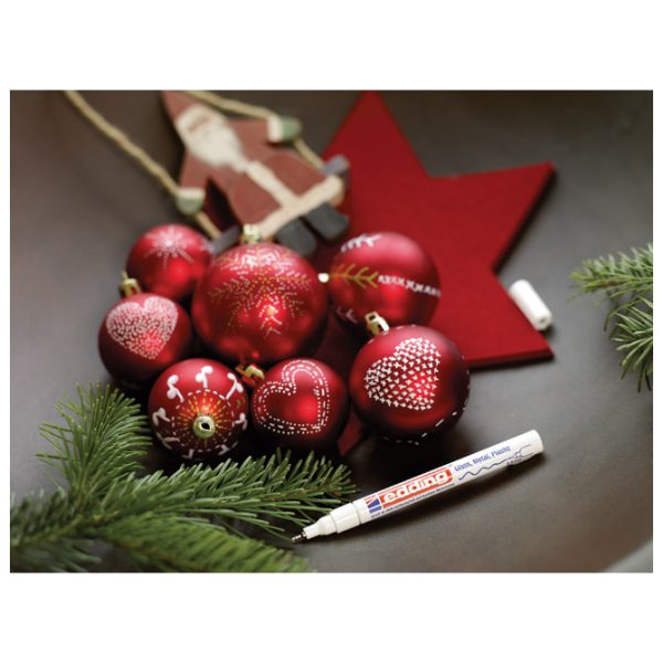 Stalak puni s markerima permanentnim sjajnim lakirajućim pk81 Xmas Edding - Slika 2