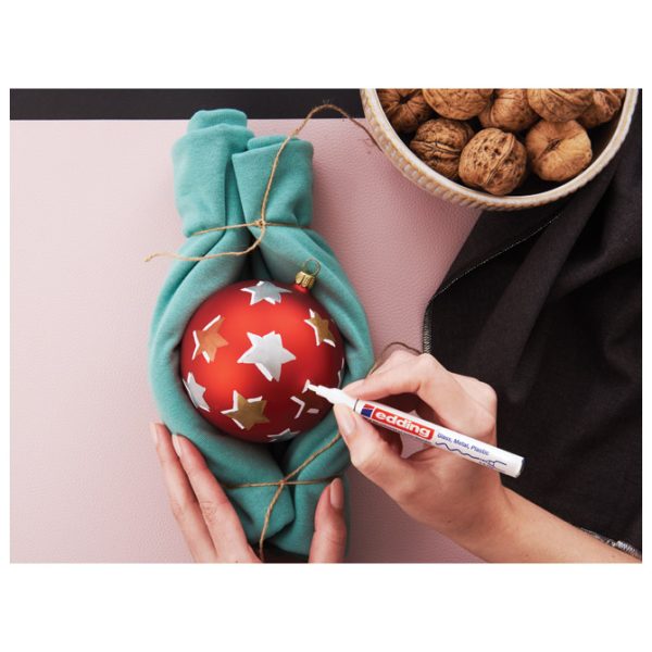 Stalak puni s markerima permanentnim sjajnim lakirajućim pk81 Xmas Edding - Slika 5