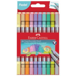 Flomaster školski 10boja obostrani Pastel Faber Castell 151112 blister