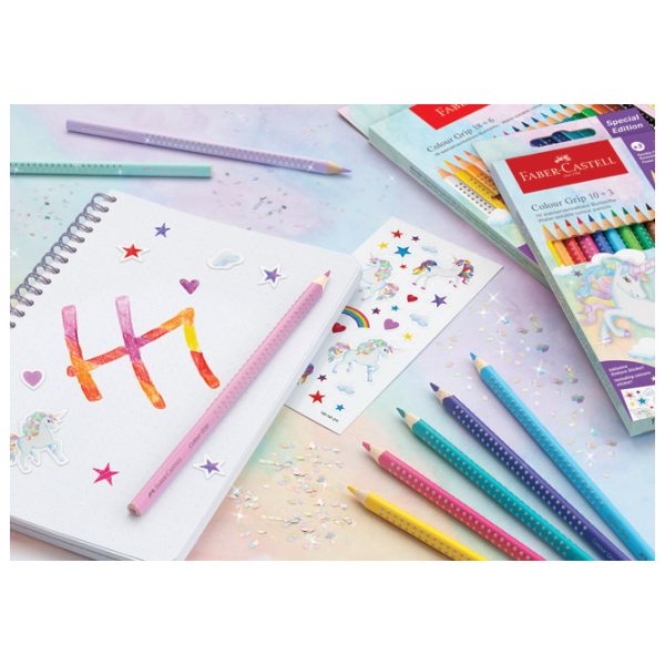 Boje drvene  18boja Grip 2001+6boja drvenih Sparkle pastel Unicorn Faber Castell 201543 blister - Slika 3
