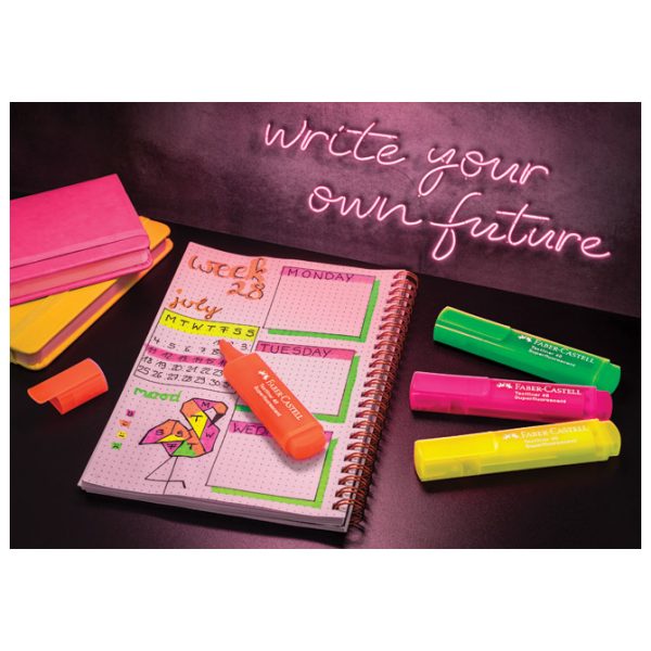 Signir 1-5 mm 46 Neon kartonska kutija Faber Castell 254600/4boje blister - Slika 2