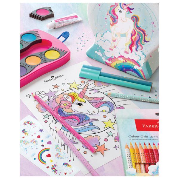 Flomaster školski  33boje u metalnoj kutiji Connector Unicorn Faber Castell 155544 - Slika 5