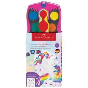 Boja vodena fi 24 mm 12boja+glitter Connector Unicorn Faber Castell 125002 roza kutija!!